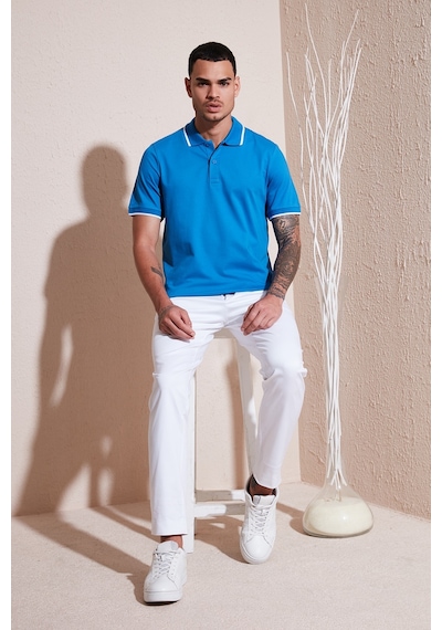 Buratti Erkek Polo Yaka T Shirt 5902063 Mavi