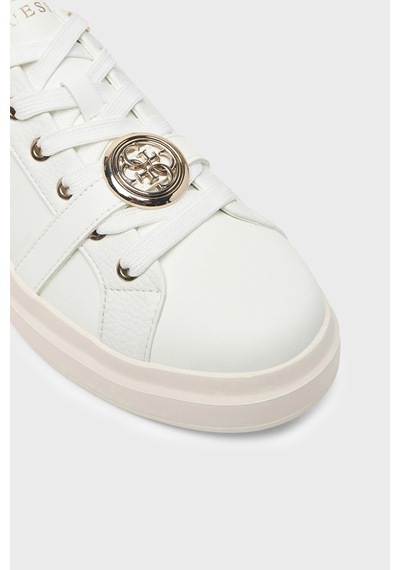 Guess Erizo Logolu Deri Sneaker Ayakkabı Flfezolea12 Kadın Ayakkabı Flfezo Lea12 Whıpl Beyaz-gold