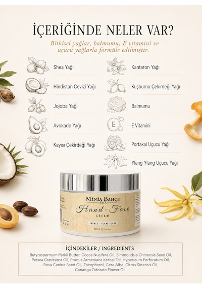 Minia Bahçe Portakal & Ylang Ylang El ve Yüz Kremi 50 ML