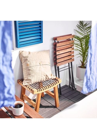 Ikea Stackholmen Bahçe Taburesi, Açık Kahverengi, 48x35x43 Cm
