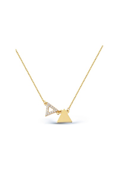 Kuyumcudukkani "sen Ve Ben"üçgen Figürlü Kolye-37130-g-w Gold
