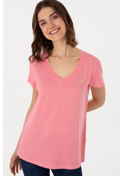 U.S. Polo Assn. Kadın Pembe Basic Tişört 50300829-VR041 U.S. Polo Assn. Kadın Pembe Basic Tişört 50300829-VR041
