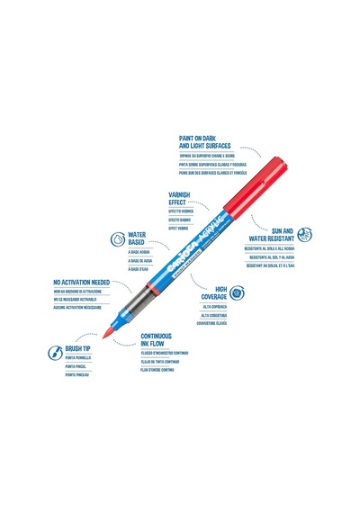 Carioca Akrilik Paint Marker Su Bazli Fırça Uçlu 10'lu