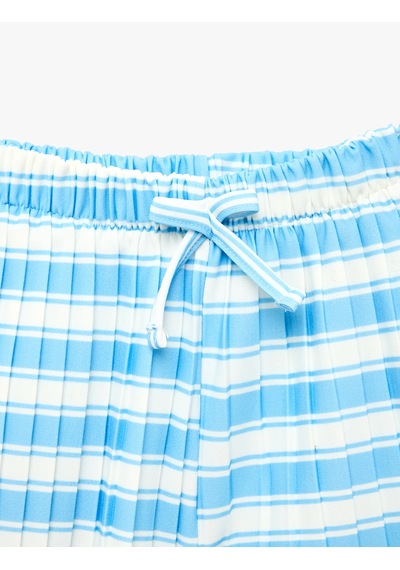 Koton Shorts Mavi Çizgili 6skg40205ak