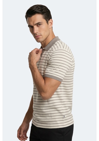 Slazenger Zoll Erkek Polo Yaka Beyaz / Kahve Tişört