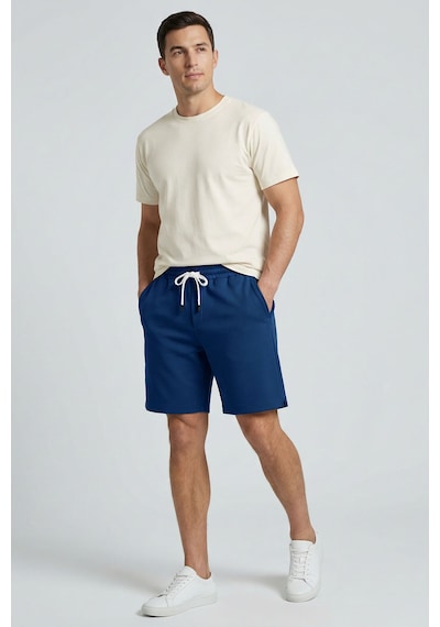 Tommy Life Parlament Standart Fit Basic Arka Cepli Erkek Şort - 88314 Mavi