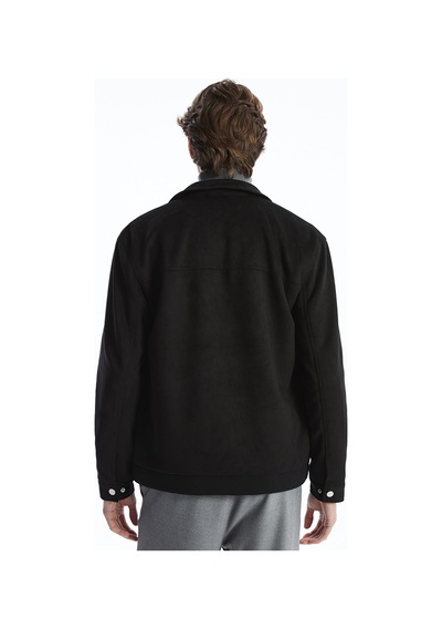 Lcw Vision Siyah Slim Fit Gömlek Yaka Süet Erkek Ceket