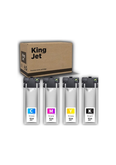 Kingjet Epson Uyumlu Wf-c5390 Standart Kapasiteli 4 Renk Takım Çipli Uyumlu  Kartuş