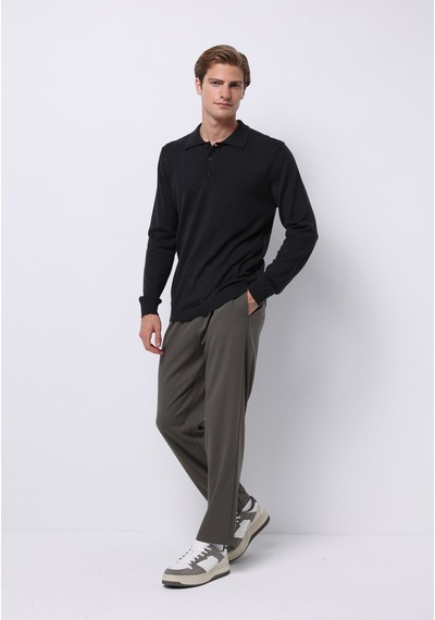 Colin's Colins Regular Fit Polo Yaka Jakarlı Erkek Antrasit Kazak Cl1076070 Q1.v2 Anm Antra Melanj