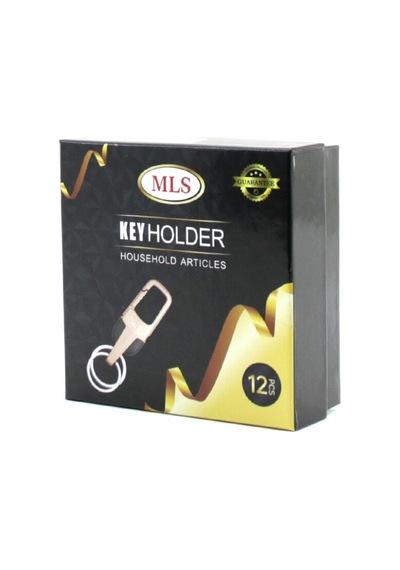 Mls M-304 Renkli Metal Anahtarlık Kemer Geçmeli, Çift Halkalı - 12'li Paket Çok Renkli