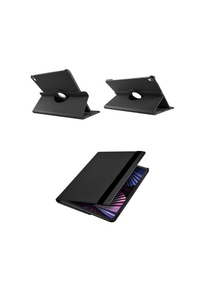 Apple Uyumlu iPad Air 13 M3 2025 360 Yatay Dikey Dönebilen Deri Tablet Kılıfı Kapaklı Kılıf