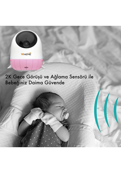 Whome Yapay Zeka Destekli 2k Ptz Gece Görüşlü Pembe Wifi Bebek Gü