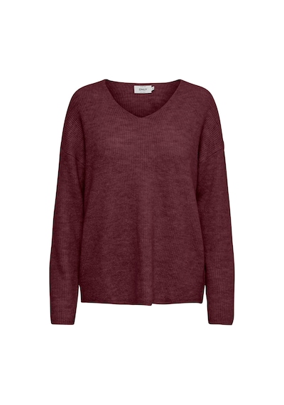 Only Onlcamılla V-neck L/s Pullover Knt Noos Kadın Kırmızı Kazak - 15204588