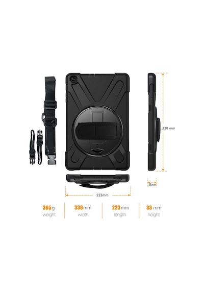 Apple Uyumlu iPad Mini 1 2 3 Kılıf Defender Askılı Zırhlı Tank Case A1432 A145 - Siyah