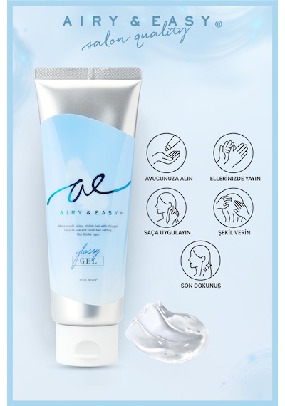Cosmetex Roland Airy & Easy Glossy Hair Gel Parlak Ve Güçlü Saç Şekillendirici 100 ML