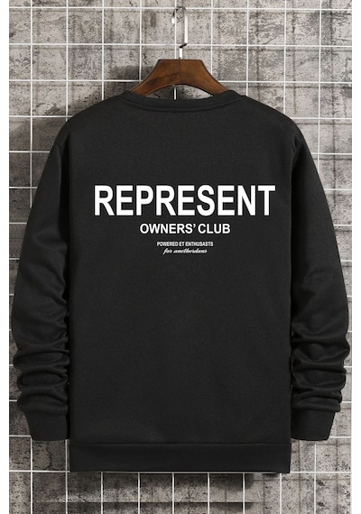 Unisex Represent Bisiklet Yaka Sweatshirt Siyah