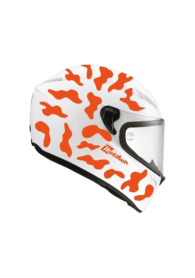 Neon Turuncu Kamuflaj Kask Sticker Modeli 2