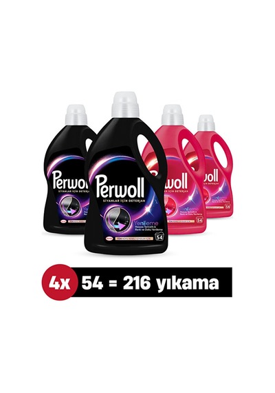 Perwoll Yenileme & Hassas Çamaşır Deterjanı 2970ml 4'lü Set Siyah 2950 ML