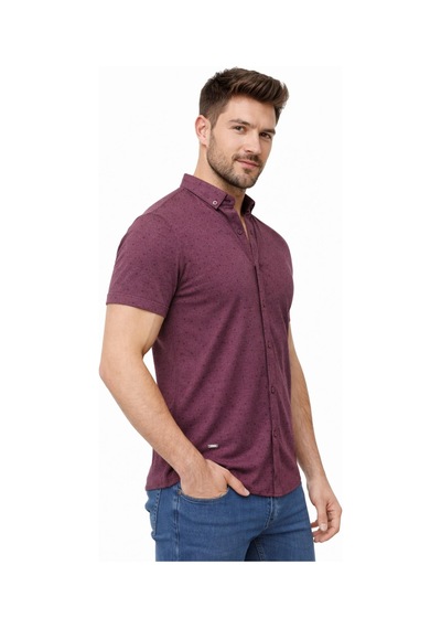 Baglan Erkek Dügmeli Polo Yaka Tişört R4310 Bgl-st02771 Mürdüm