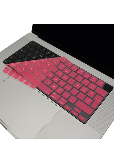 Macbook Klavye Koruyucu Uk Eu İngilizce Silikon Kılıf Kapak Air 13.6-15.3 Pro 14-16 M1-m5 Uyumlu Açık Pembe