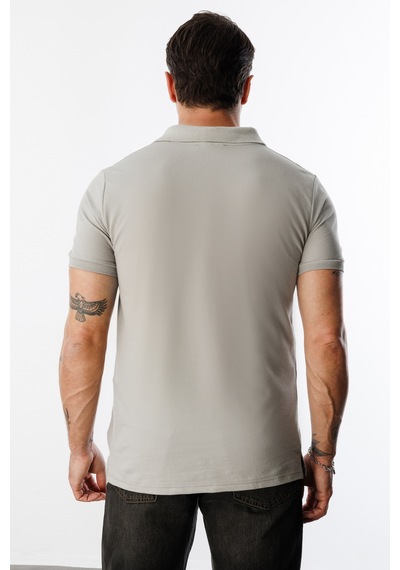 Genius Store Erkek Çekmeyen Pamuklu Kumaş Regular Fit Standart Kesim Polo Yaka Tişört Poloyaka-t-shırt1 Gri
