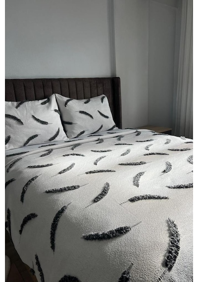 Lifoz 3 Parça Çift Kişilik Yatak Örtüsü 235x250 Cm Beyaz