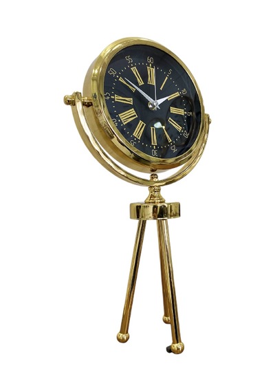 Gold Metal Ofis Salon Otel Masa Saati 26*45 cm H2 Altın