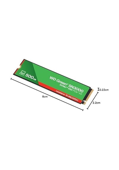 Western Digital Green Sn3000 Nvme 500 Gb 5.000 Mb/sn'ye Kadar Okuma 4.000 Mb/sn'ye Kadar Yazma - Wds500g4g0e