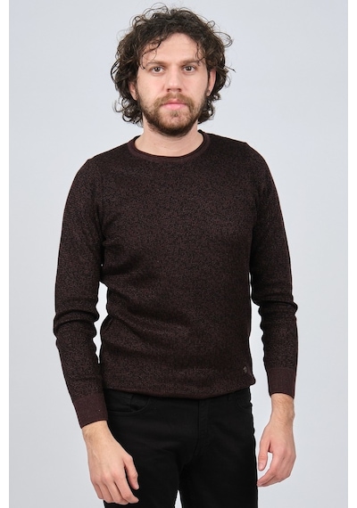 Çizgi Triko Erkek Bisiklet Yaka Slim Fit Desenli Kazak 42554255 B Bordo