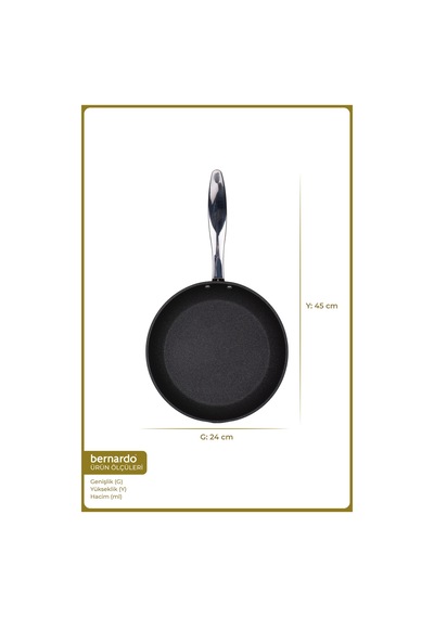 Bernardo Prime Stone Tava Siyah 24cm -
