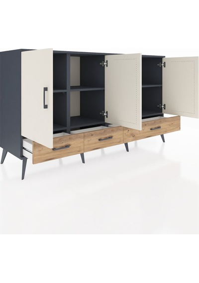 Hyperion Konsol 6 Raflı 3 Çekmeceli 4 Kapaklı 176x44x99 Antrasit- Antrasit-aytaşı/çam Hyperion Konsol 6 Raflı 3 Çekmeceli 4 Kapaklı 176x44x99 Antrasit- Antrasit-aytaşı/çam