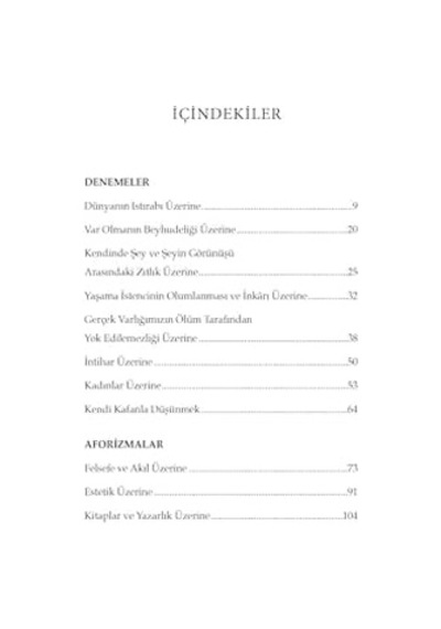 Dünyanın Istırabı Üzerine