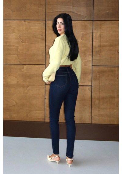 Lacarino 7160 Naomi Kadın Jean Pantolon Dark Blue