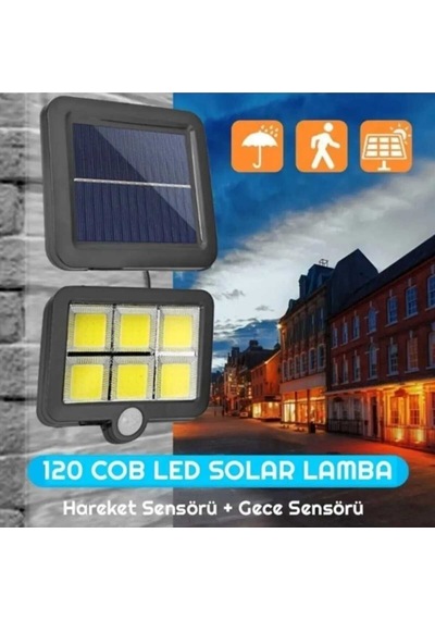 Kumandalı 3 Modlu Hareket Sensörlü Güneş Enerjili Solar 120 Cob Led Bahçe
