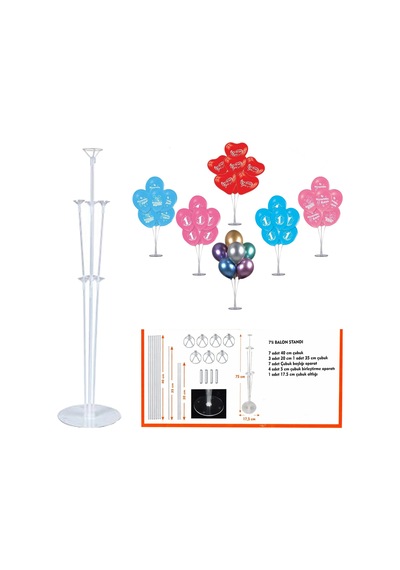 Mey İthalat Balon Standı 75 Cm Çok Renkli