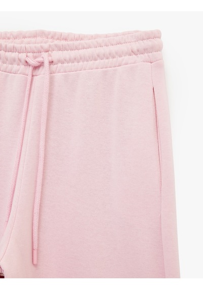 Koton Cepli Beli Bağcıklı Oversize Eşofman Altı Pembe 6sal40075ık Gülkurusu