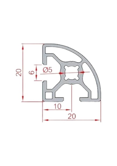 Doğuş Kalıp 20x20 Radiuslu Sigma Profil