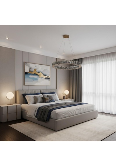 Kristal Uzaktan Kumandalı 40 Cm Avize Gold