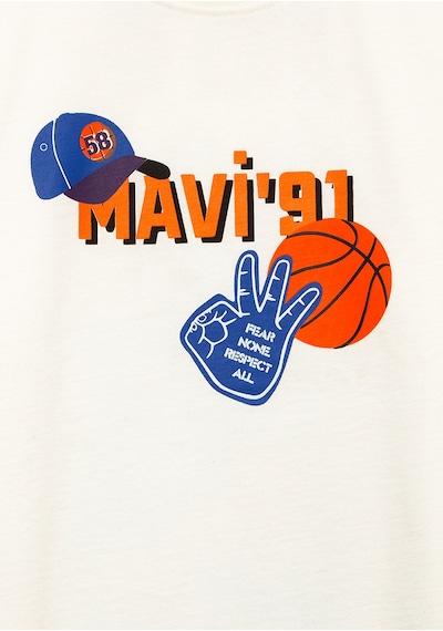 Mavi - Mavi 91 Baskılı Ekru Tişört 6610462-70057