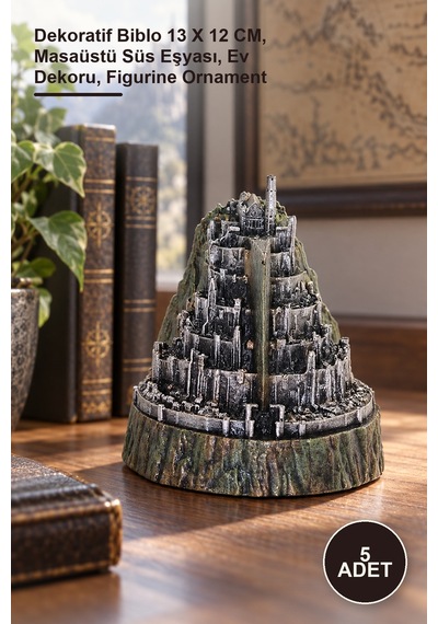 5 Adet Gondor Biblo Dekoratif Biblo 13 X 12 Cm, Masaüstü Süs Eşyası, Ev Dekoru, Figurine Ornament