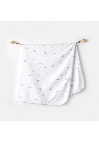 Ac25808 Blanket 85x90 Little King Bebek Battaniye White Açık Bej
