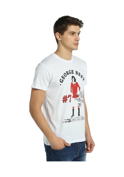 Bant Giyim - George Best Futbol Beyaz Erkek T-Shirt Tişört