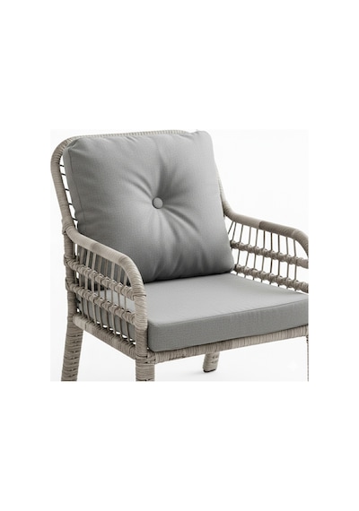 Capri Swing Pisa Üçlü Rattan Bahçe Balkon Oturma Grubu Beyaz 801