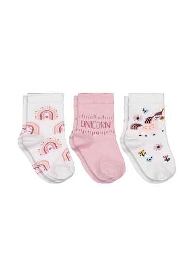 Civil Baby Unicorn 3'lü 6- Bebek Kız Çorap Set Standart
