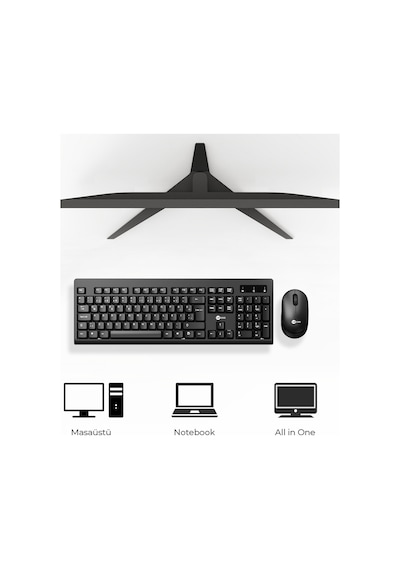 Lecoo KW210 Kablosuz Türkçe Q Klavye & Mouse Set