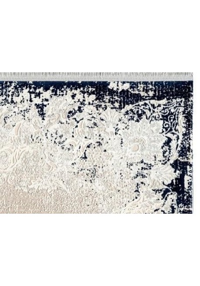 Pier Zen Hg01a Krem Lacivert Viskon Akrilik Yumuşak Leke Tutmaz Silinebilir Halı Krem Mavi 120 X 180 Genel