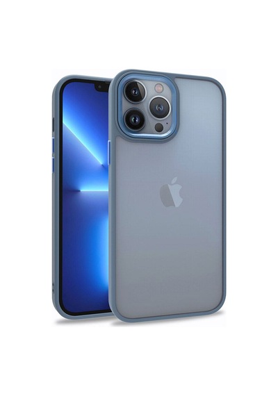 Apple Uyumlu iPhone 13 Pro Kılıf Zore Flora Kapak Sierra Mavi