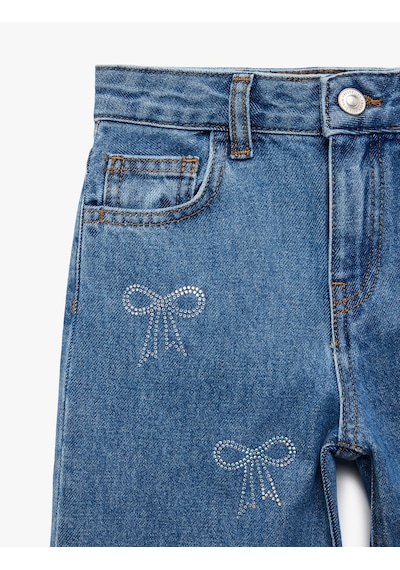 Koton Pamuklu Fiyonk Baskılı Taş Detaylı Denim Pantolon Koyu İndigo 6skg40019ad Koyu Indigo Koton Pamuklu Fiyonk Baskılı Taş Detaylı Denim Pantolon Koyu İndigo 6skg40019ad Koyu Indigo
