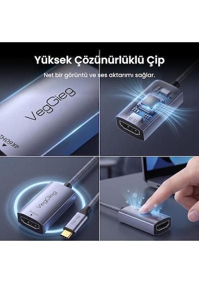 Type-c To Hdmı 4k 60hz Ofc Bakır Çevirici Dönüştürücü Adaptör