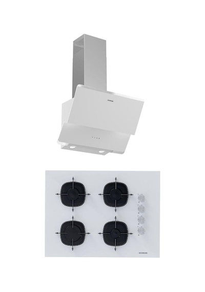 Silverline CS5665W01 - 3490 OSLO 2'li Beyaz Cam Ankastre Set